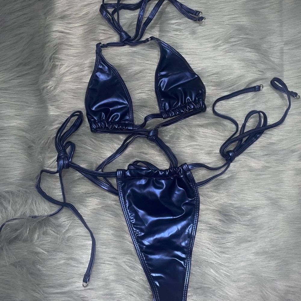 Black Shiny Bikini Set